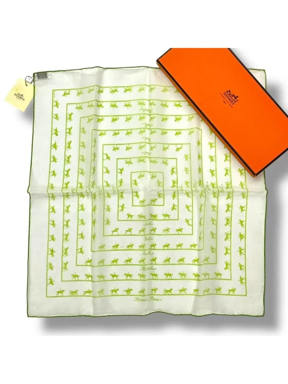 Hermes Scarf Silk Saut Galop Canter Rack